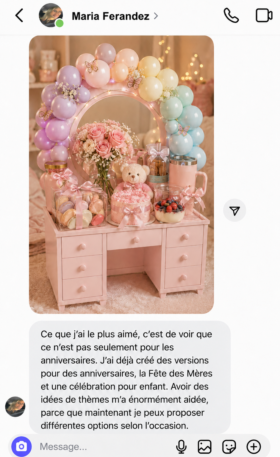 Témoignage cliente
