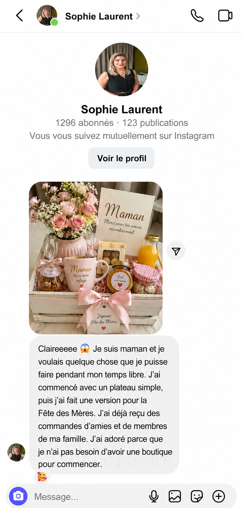 Témoignage cliente